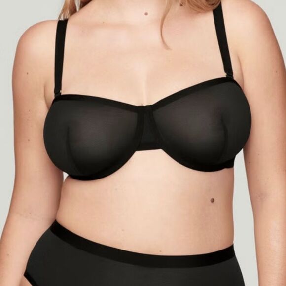 NEW Cuup The Balconette Mesh Bra in Black Size 38G - Picture 1 of 5